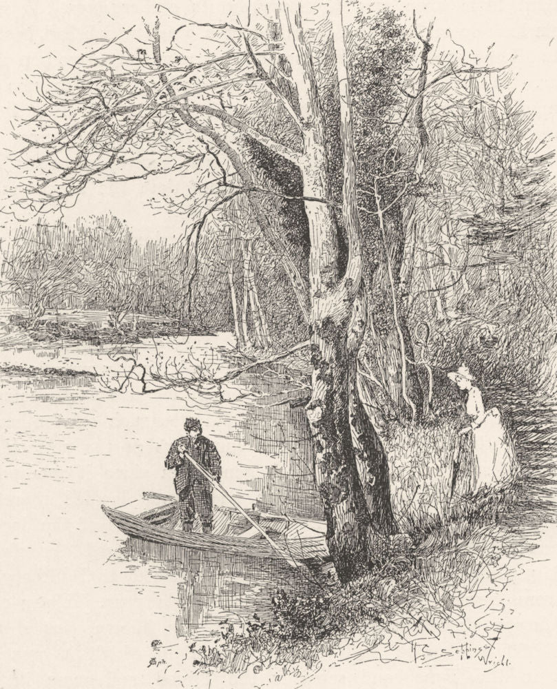 NORTHUMBERLAND. On the Coquet, Brinkburn 1901 old antique print picture